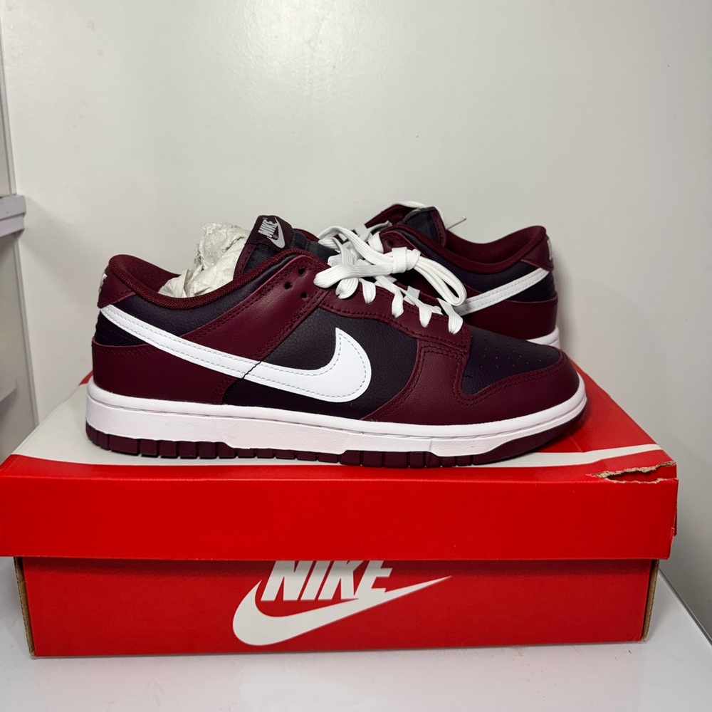 NIKE DUNK LOW - DARK BEETROOT / BURGUNDY ASH 
SIZE 7.5 MENS / 9 WOMENS